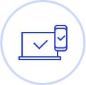 An icon of a monitor and a smartphone with checkmarks on their screens, representing multiple endpoints.