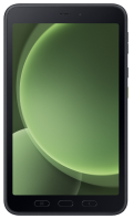 A Samsung Galaxy Tab Active5 shown from the front, displaying a green wallpaper.